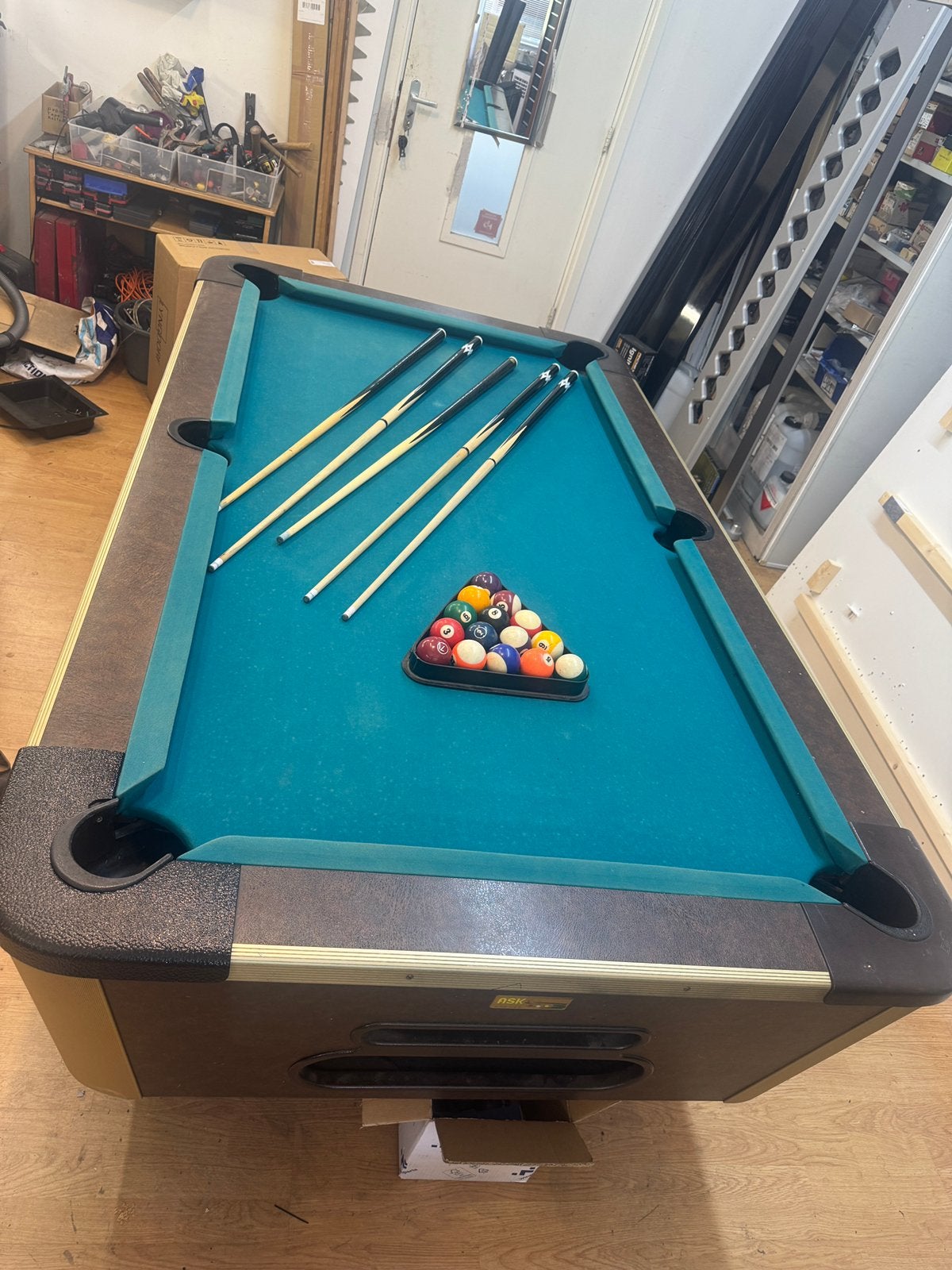 Prof. Evan 6 Ft Pooltafel met Euro Muntinworp, leisteen, Sport en Fitness, Biljarten en Poolen, Ophalen, Gebruikt, Pooltafel