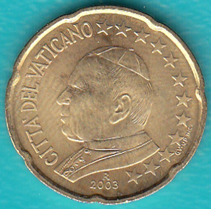 Vaticaan 20 eurocent 2003 Johannes Paulus II UNC - schaars !, Ophalen of Verzenden, Vaticaanstad, 20 cent, Losse munt