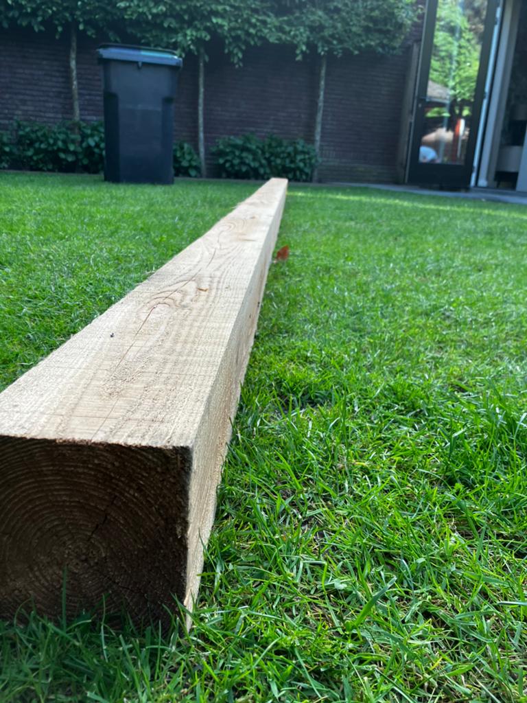 Douglas balk 12x12 4,5 m lang, Ophalen, Nieuw, 250 cm of meer, Balken
