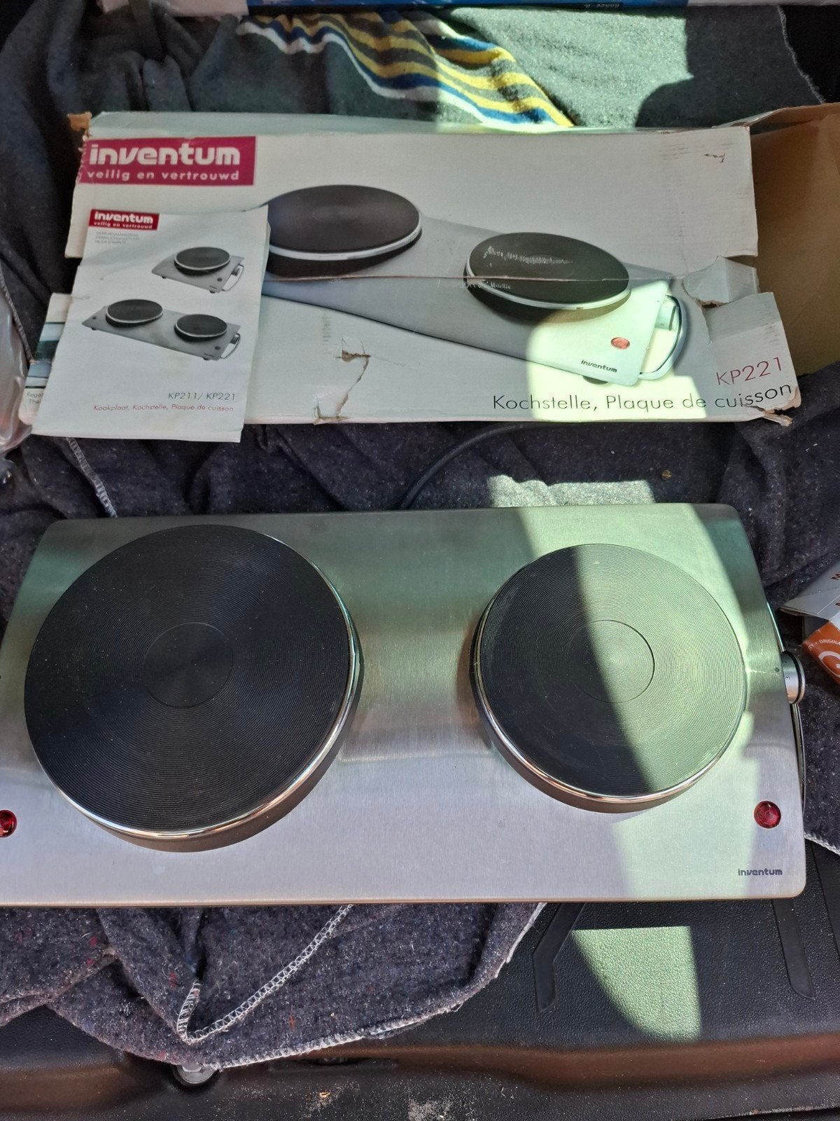 2 pits kookplaat elektrisch inventum, Witgoed en Apparatuur, Kookplaten, Ophalen of Verzenden, Vrijstaand, Gas, 4 kookzones