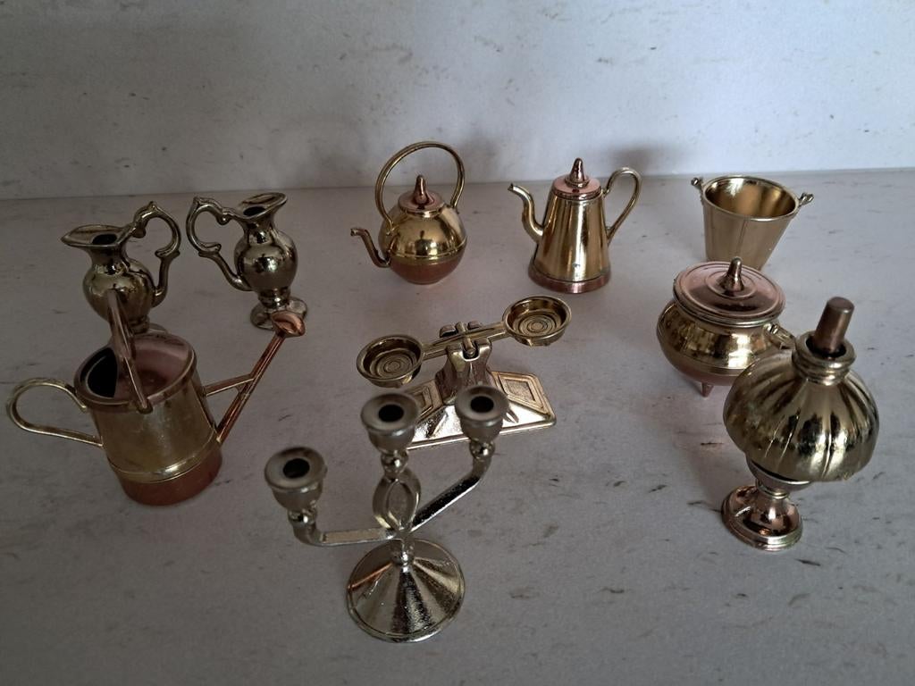 Prachtige set Vintage Koperen Miniaturen – o.a. Peerage Engl, Antiek en Kunst, Antiek | Koper en Brons, Ophalen of Verzenden