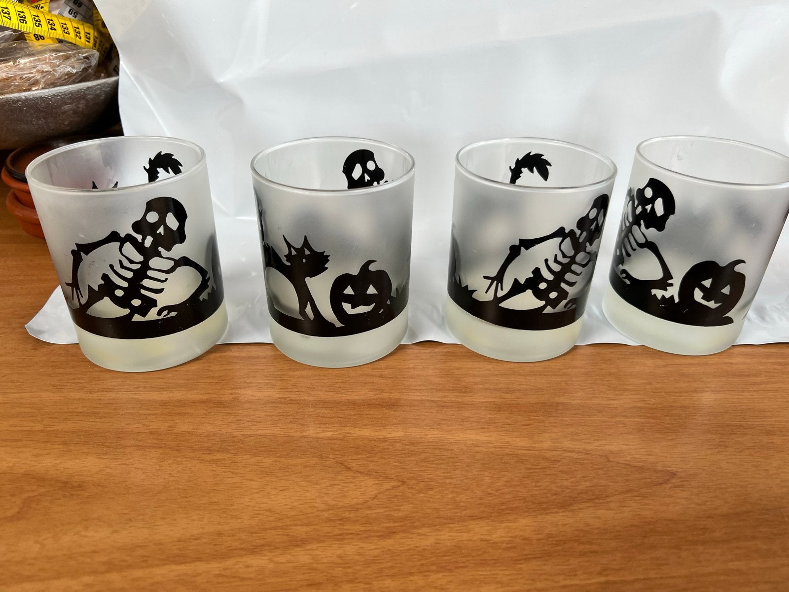 Halloween waxinelichthouders set van 4, Gebruikt, Meerkleurig, Overige merken, Waxinelichthouder