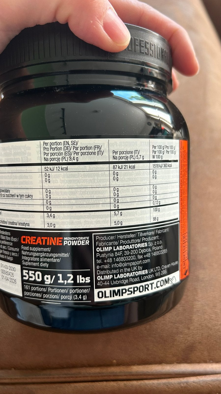 Olimp Sport Nutrition Creatine Monohydraat Poeder 550g, Sport en Fitness, Ophalen of Verzenden, Nieuw, Poeder of Drank