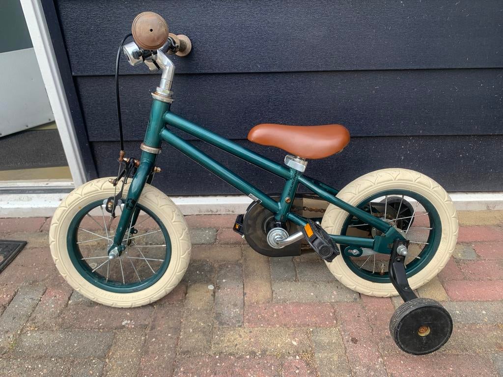 Pelikaan Peuterfietsje met zijwieltjes - om te bouwen tot lo, Zijwieltjes, Velgrem, Ophalen of Verzenden, Minder dan 16 inch
