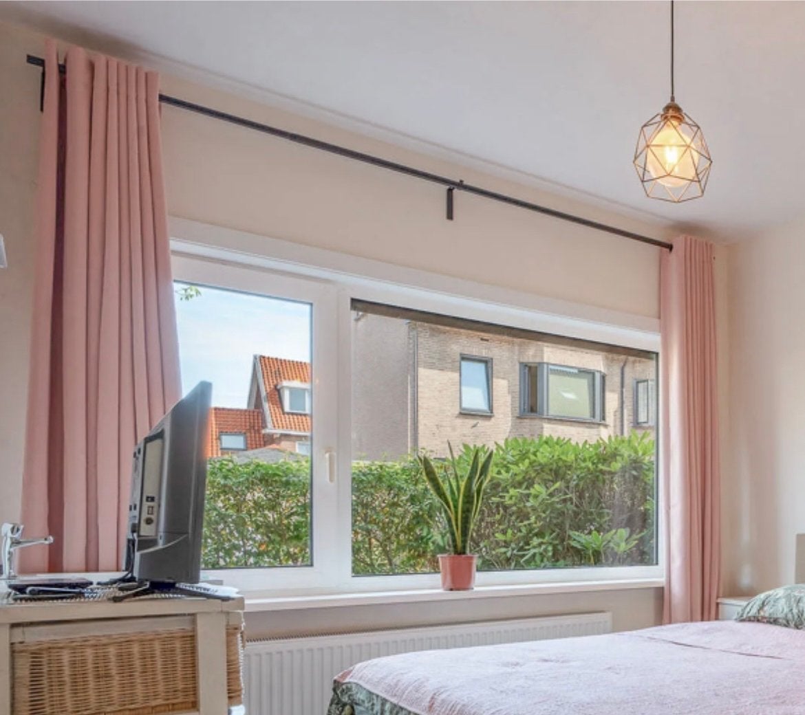 Lichtroze gordijnen met ringen, Ophalen of Verzenden, Roze, Gordijn, Met ringen