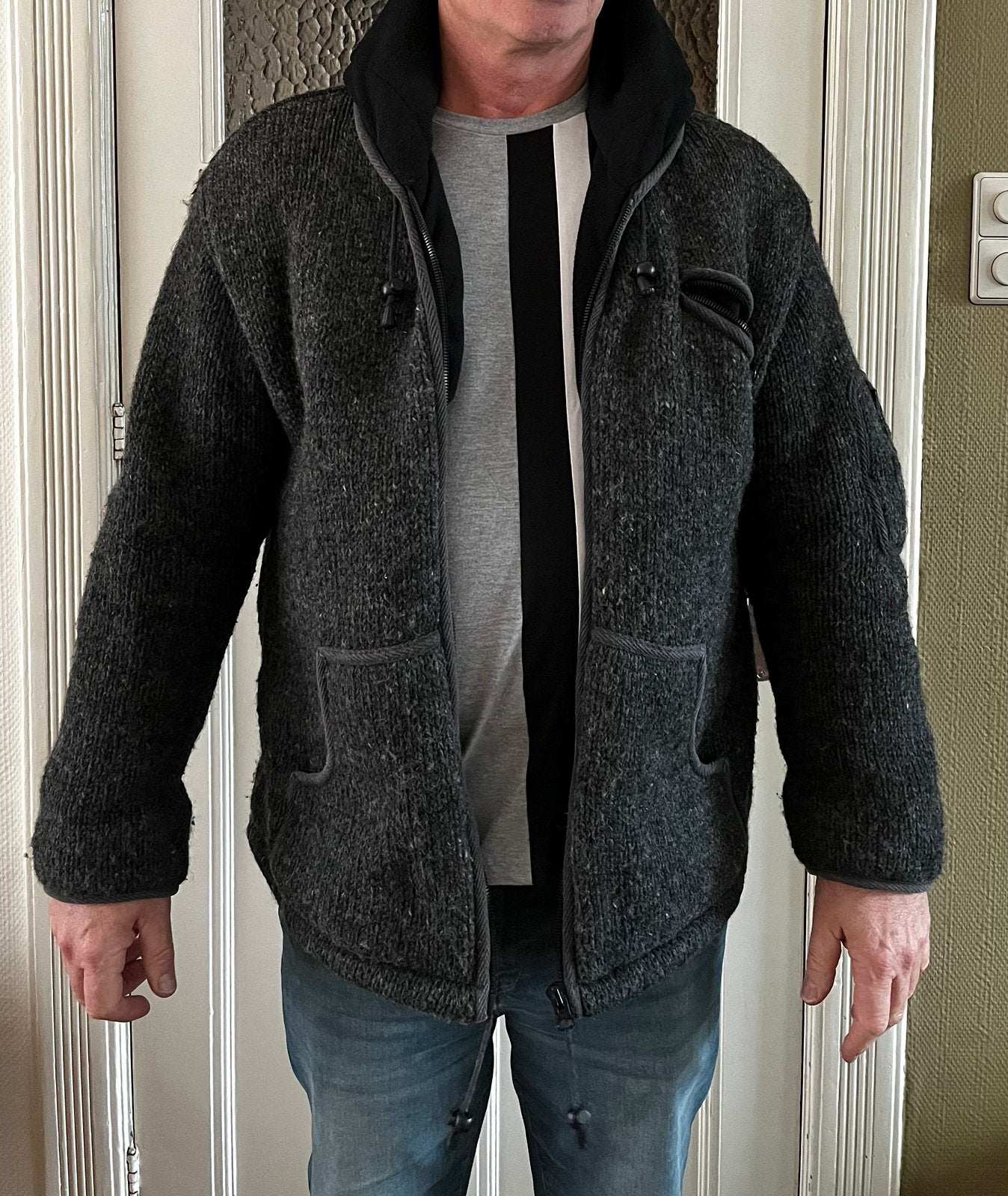 Scheerwollen vest/jas van het merk Ixtlan, Ophalen of Verzenden, Gedragen, Maat 56/58 (XL), Grijs