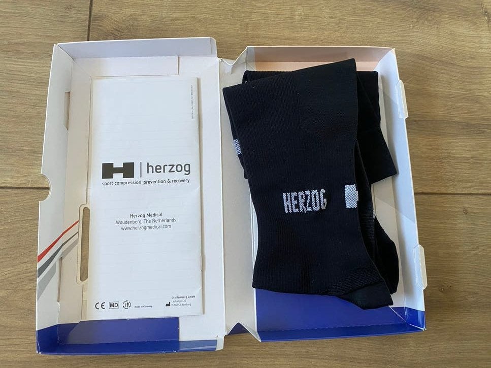 Herzog Pro Compressie Socks Maat 40/44, Ophalen of Verzenden, Zo goed als nieuw, Zwart