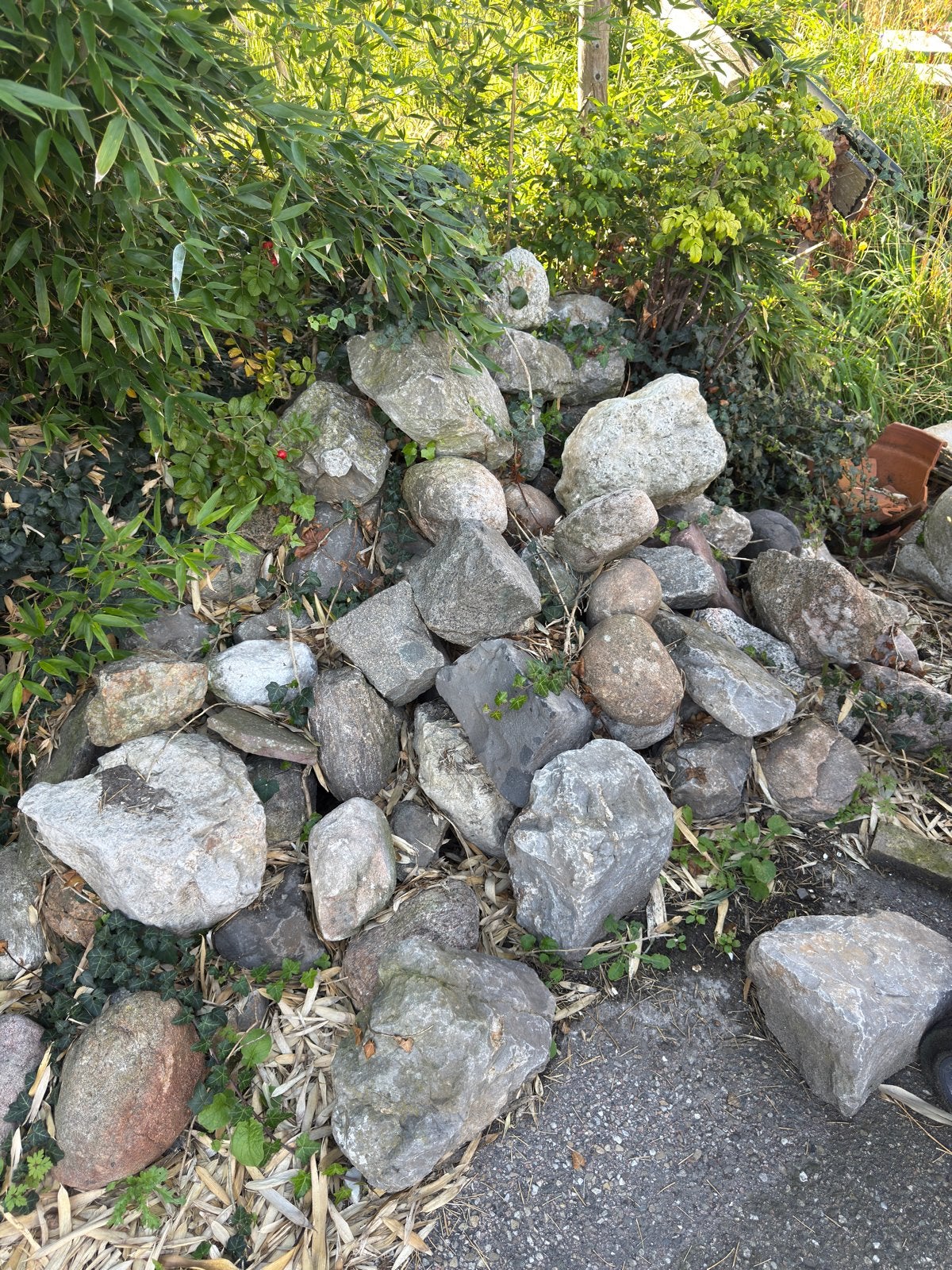 Gratis keien voor tuin of landschapsinrichting, Tuin en Terras, Ophalen, Gebruikt, Grijs, Kei