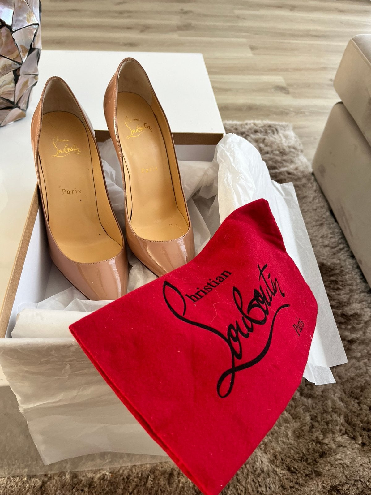 Originele Christian Louboutin Kate 100 Pumps Nude -Maat 37,5, Kleding | Dames, Schoenen, Ophalen of Verzenden, Zo goed als nieuw