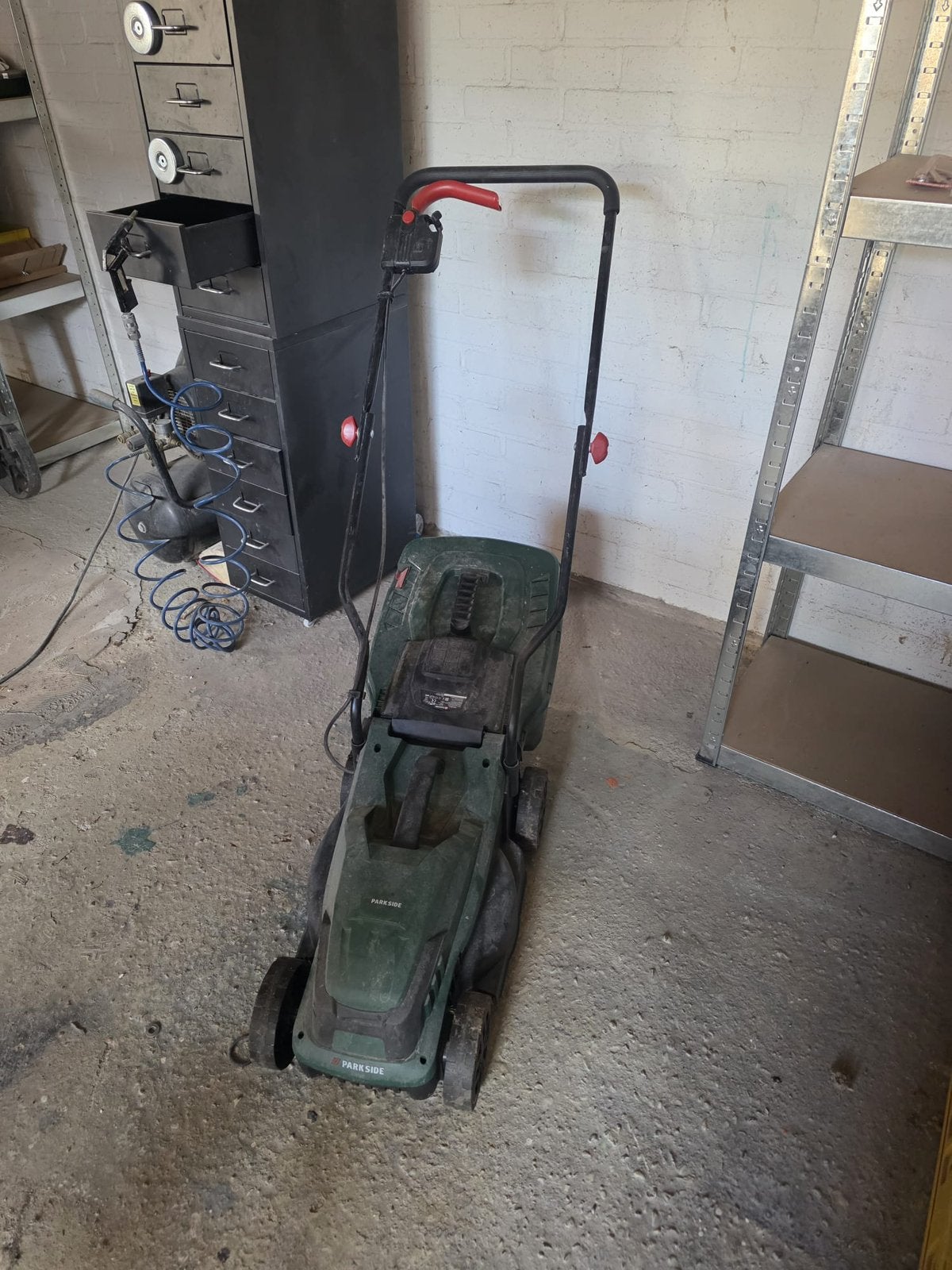 Parkside grasmaaier, Ophalen, Gebruikt, Elektrische grasmaaier, Opvangbak