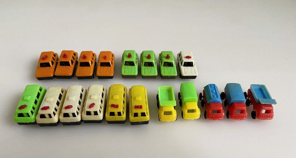 Vintage Miniatuur Bronco Auto Bus 1970 4 cm / 3,5 cm 1970, Ophalen of Verzenden, Gebruikt