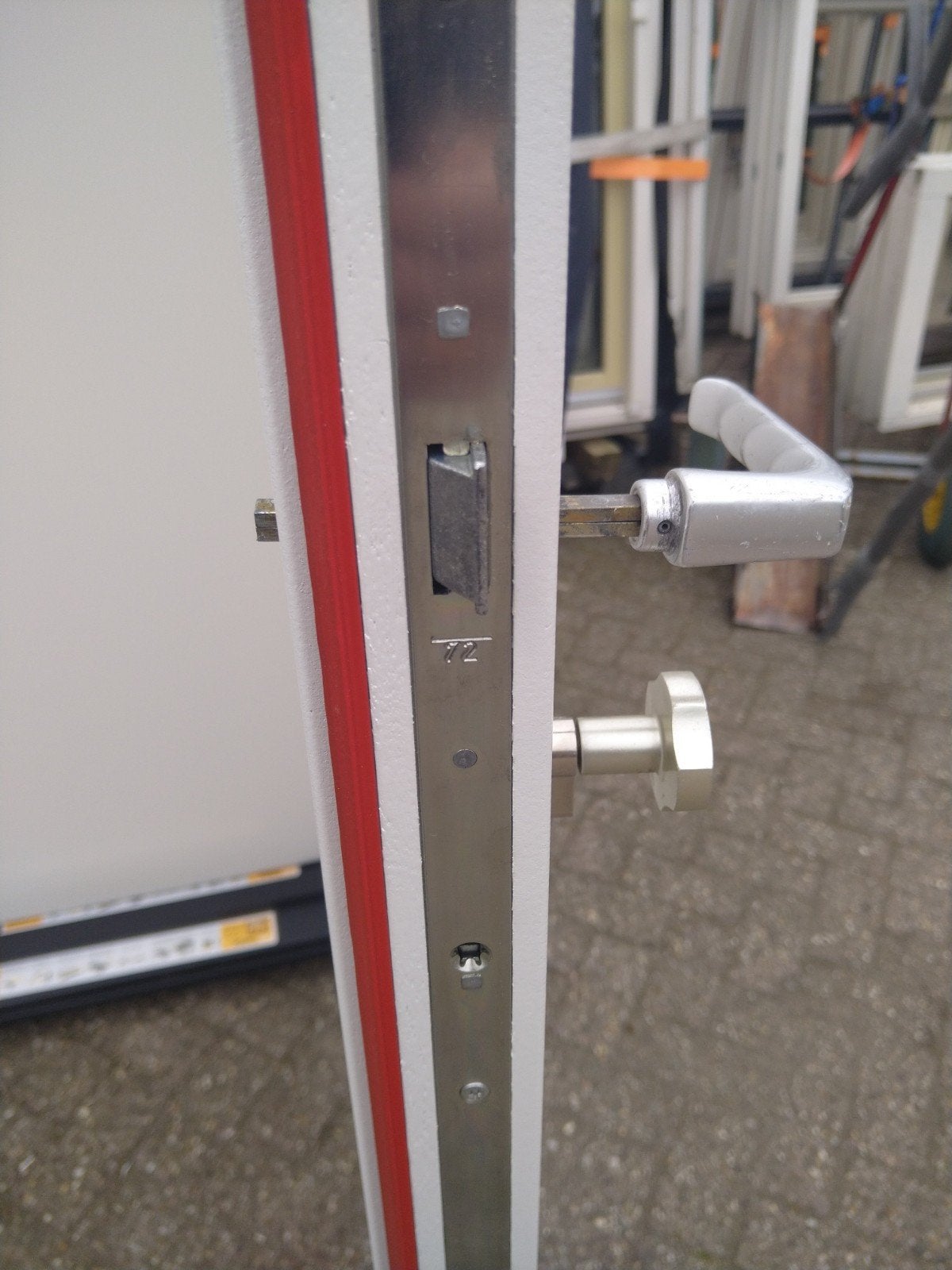 Hardhout kozijn met dichte deur, 215 cm of meer, Nieuw, Buitendeur, Hout