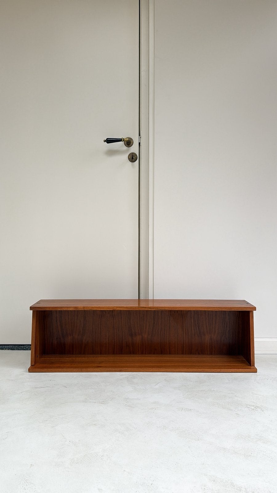 Vintage teak houten wandplank, Ophalen, Nvr, Zo goed als nieuw, Nvt