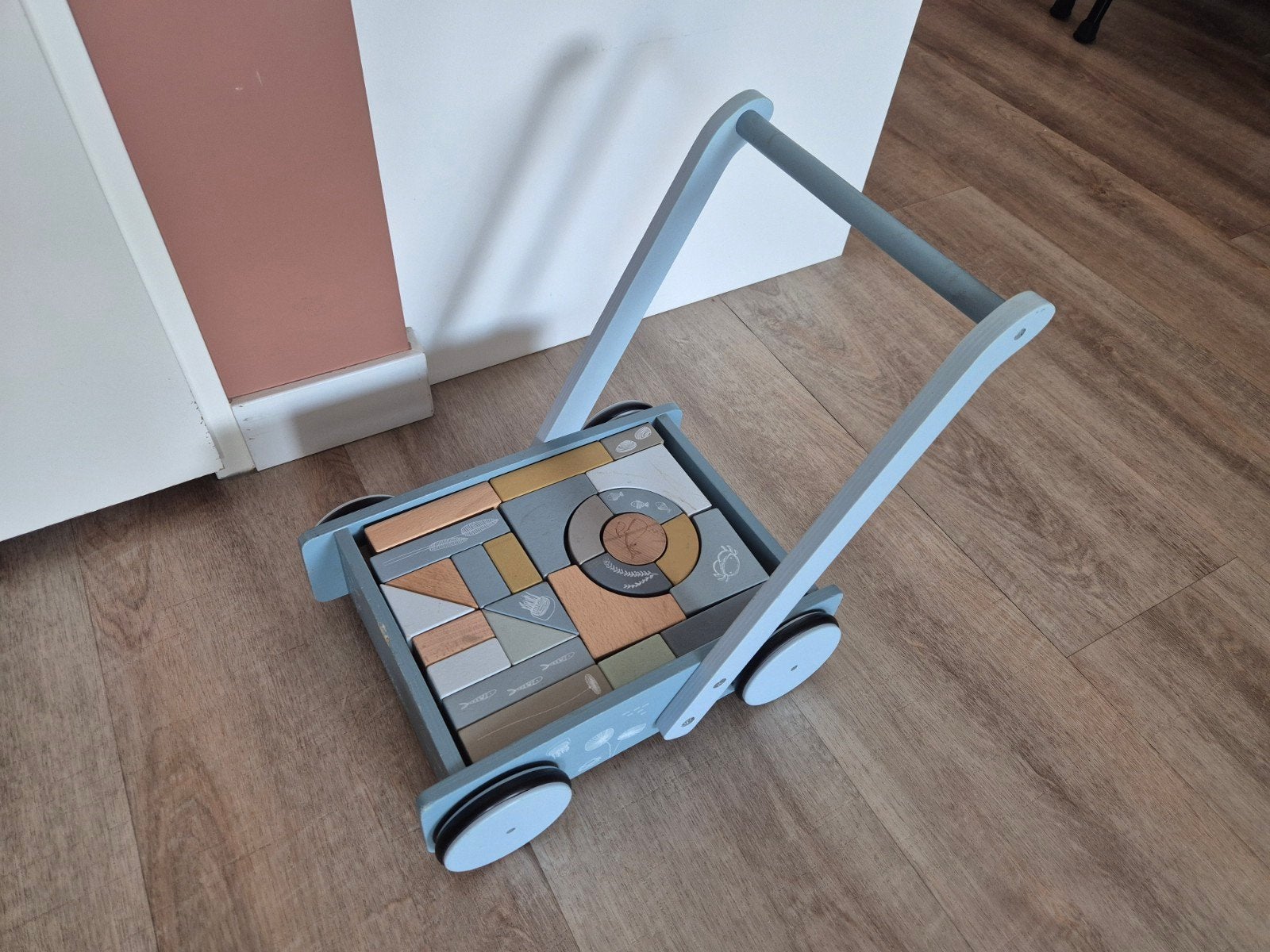 Little Dutch houten loopwagen met blokken, Ophalen, Gebruikt, Overige typen, Met wieltjes