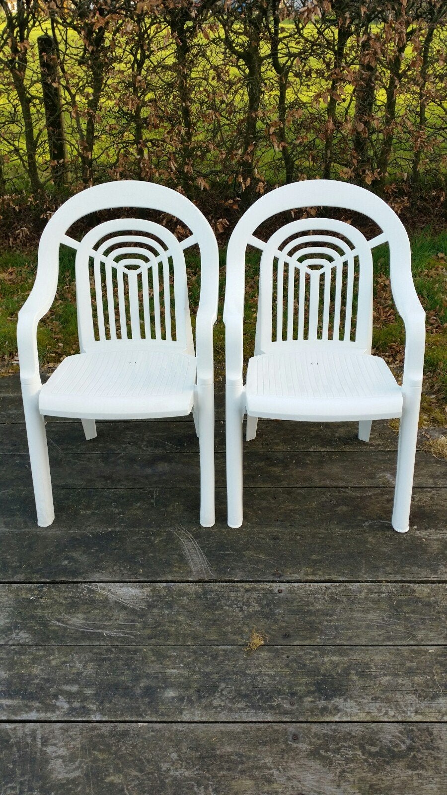 Hartman tuinstoelen kunststof, Ophalen, Zo goed als nieuw, Kunststof, Stapelbaar