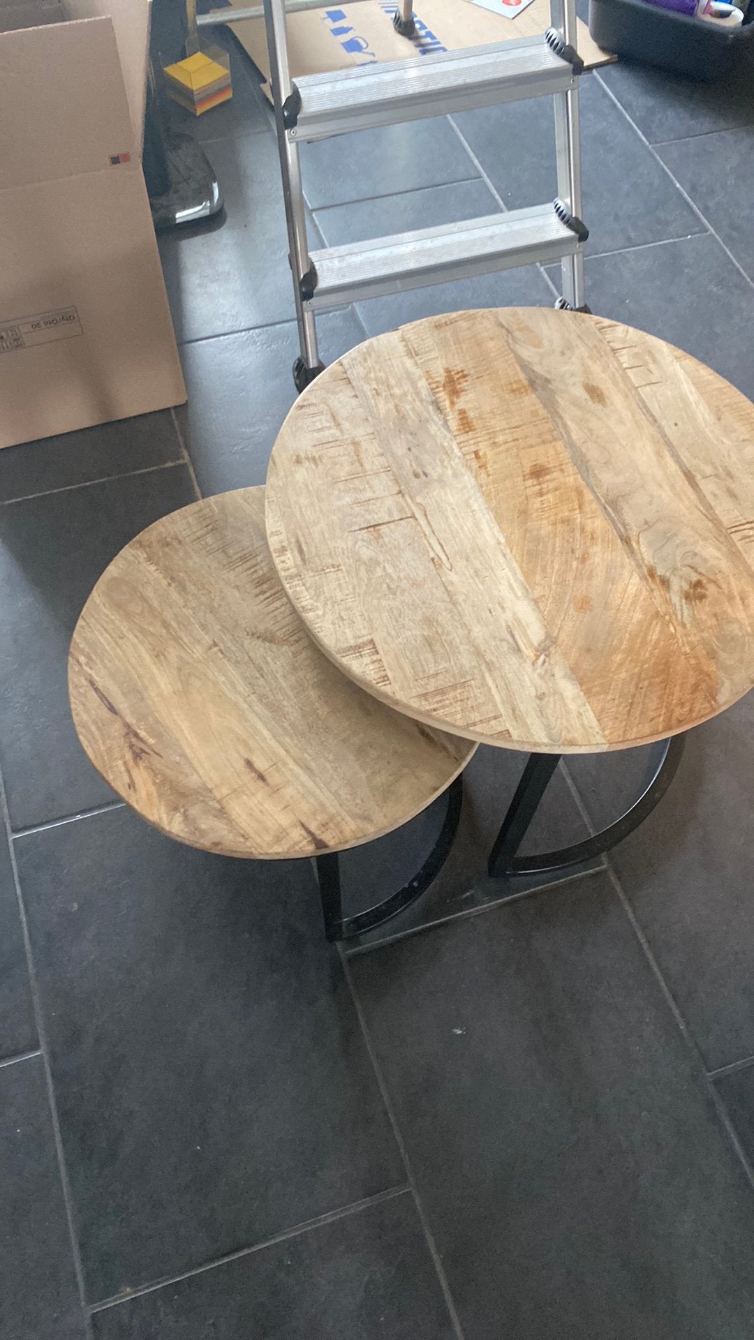 Mango hardhouten tafels, Ophalen, Rond, 50 tot 100 cm, Minder dan 50 cm