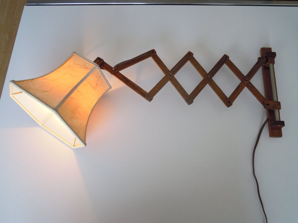 Vintage Retro schaarlamp jaren 60 70, Huis en Inrichting, Lampen | Wandlampen, Ophalen of Verzenden, Gebruikt