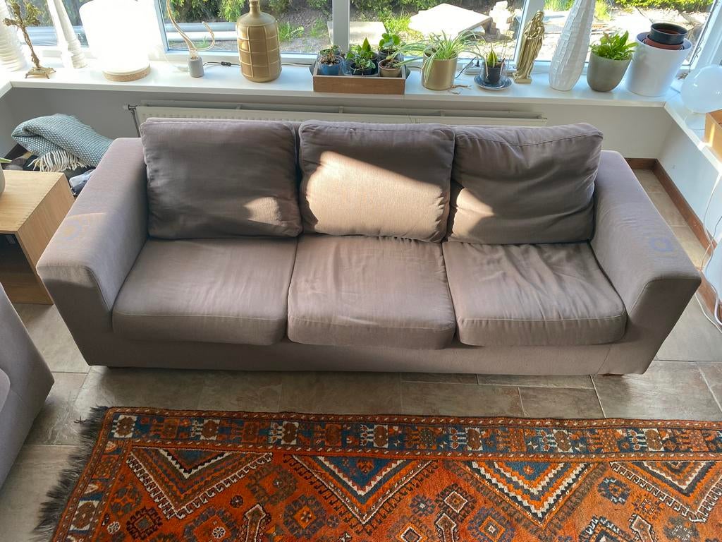 Fijne 3-zits bank / bankstel / loungebank / plofbank, Ophalen, Gebruikt, Driepersoons, 75 tot 100 cm