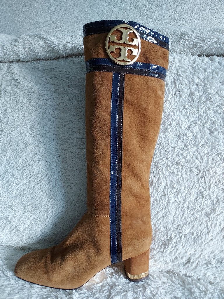 Prachtige suede laarzen van Tory Burch   mt 39,5, Hoge laarzen, Bruin, Verzenden, Zo goed als nieuw