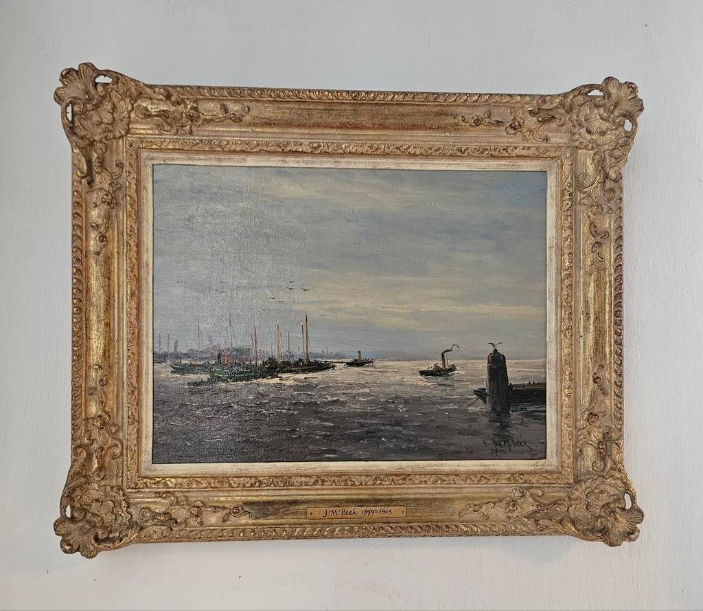 Schilderij Jurriën Marinus Beek (1879-1965) olieverf op doek, Ophalen