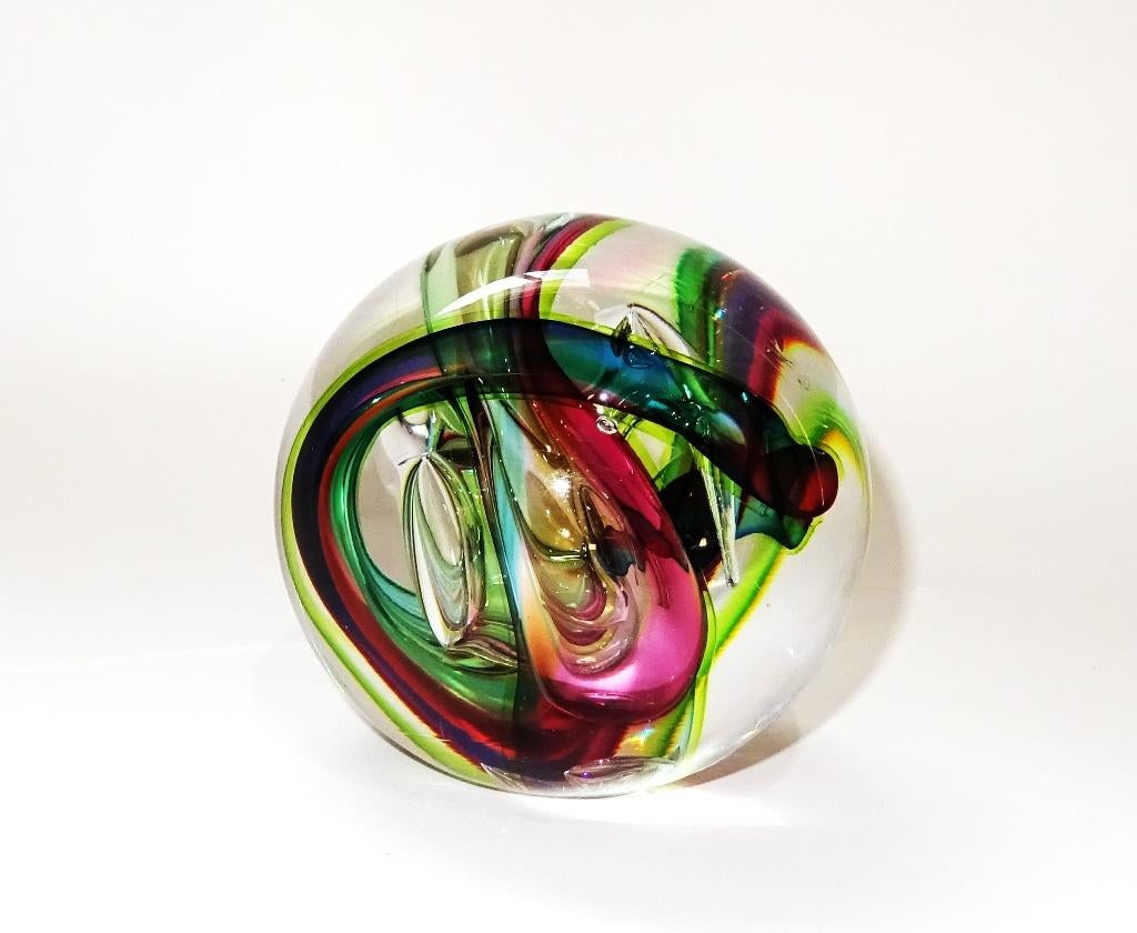 Siem van der Marel - glasobject Sphere multicolour, Ophalen of Verzenden