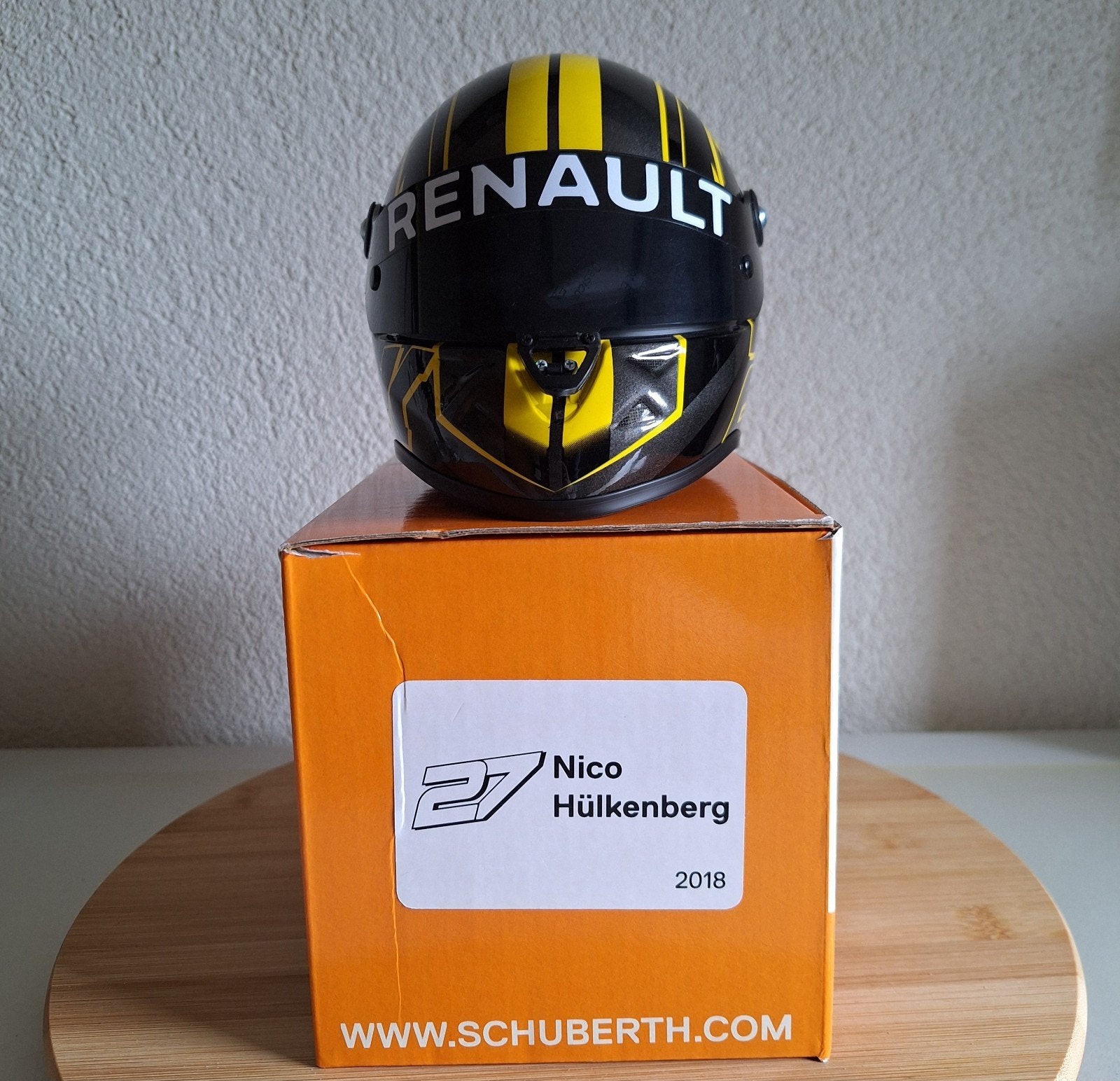 F1 Nico Hulkenberg Renault 2018 helm 1:2., Ophalen of Verzenden, Zo goed als nieuw, Formule 1
