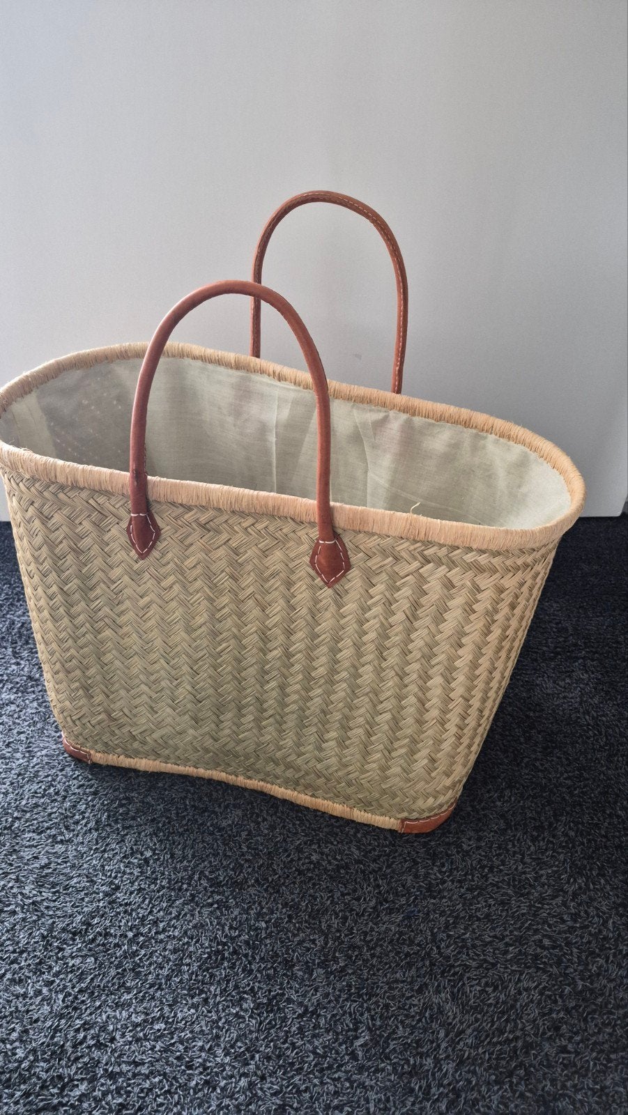 Rieten strandtas/mand, Ophalen, Nieuw, Zonder inhoud