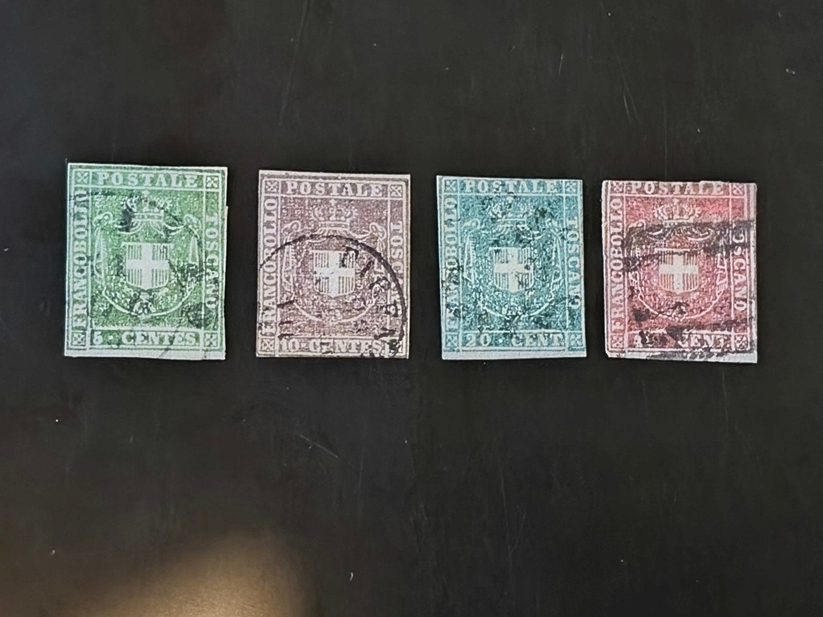 Toscana 5 to 50 centesimi 1860, Mi 18-21, Ophalen of Verzenden