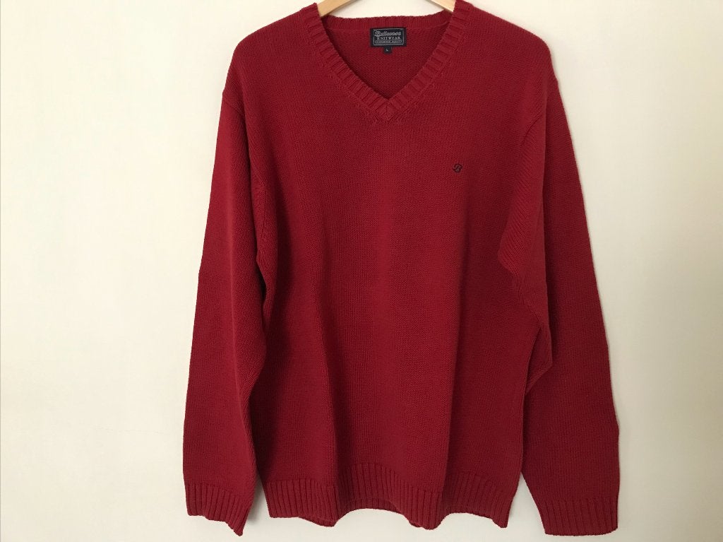 Bellerose Knitwear pull trui katoen V hals mt L XL, Blauw, Maat 56/58 (XL), Ophalen of Verzenden, Zo goed als nieuw