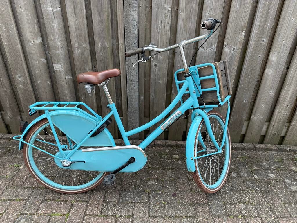 Kinderfiets 24 inch - Lichtblauwe transportfiets, Ophalen, Velgrem, Versnellingen, Gebruikt