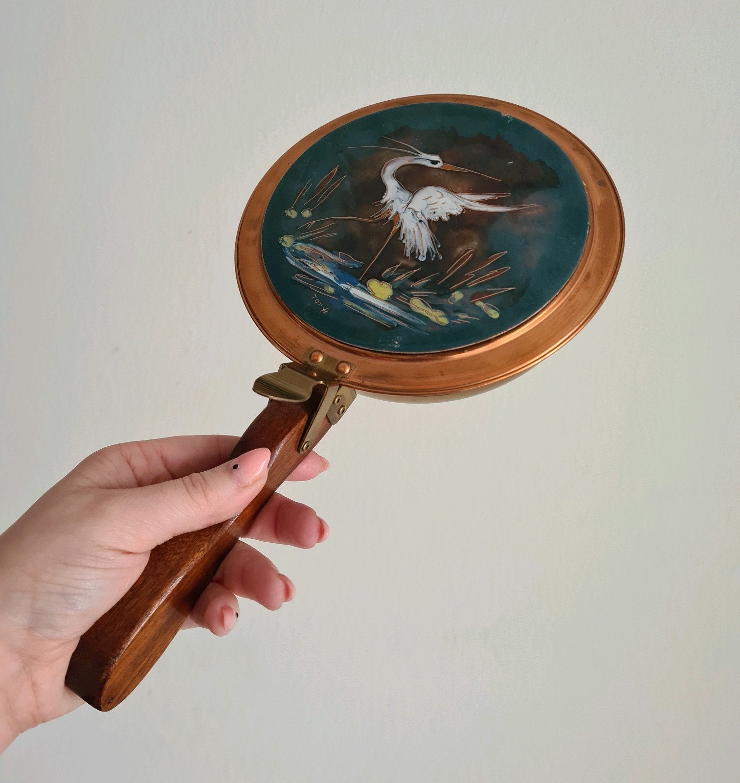 Vintage retro messing kruimeldief blik koper reiger, Ophalen of Verzenden, Huis en Inrichting