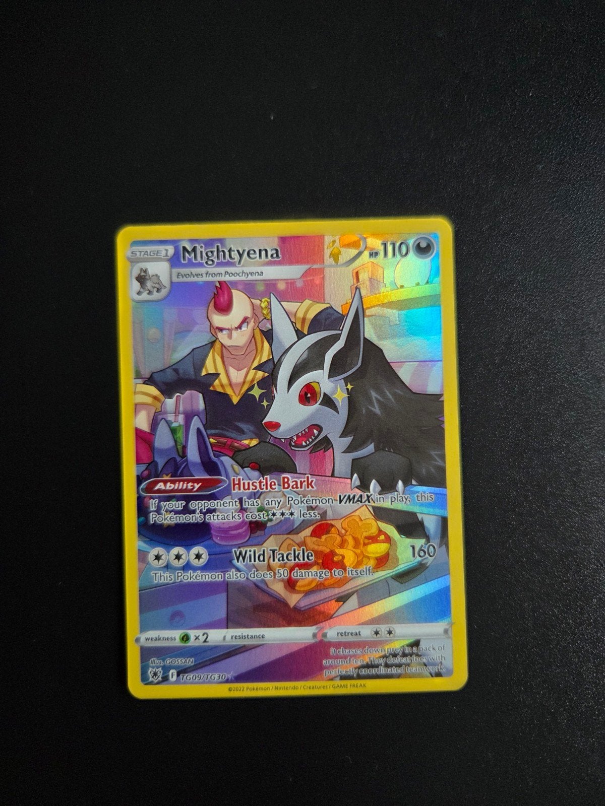 Mightyena TG09 Pokemon Astral Radiance illustration rare, Ophalen of Verzenden, Zo goed als nieuw, Booster, Foil
