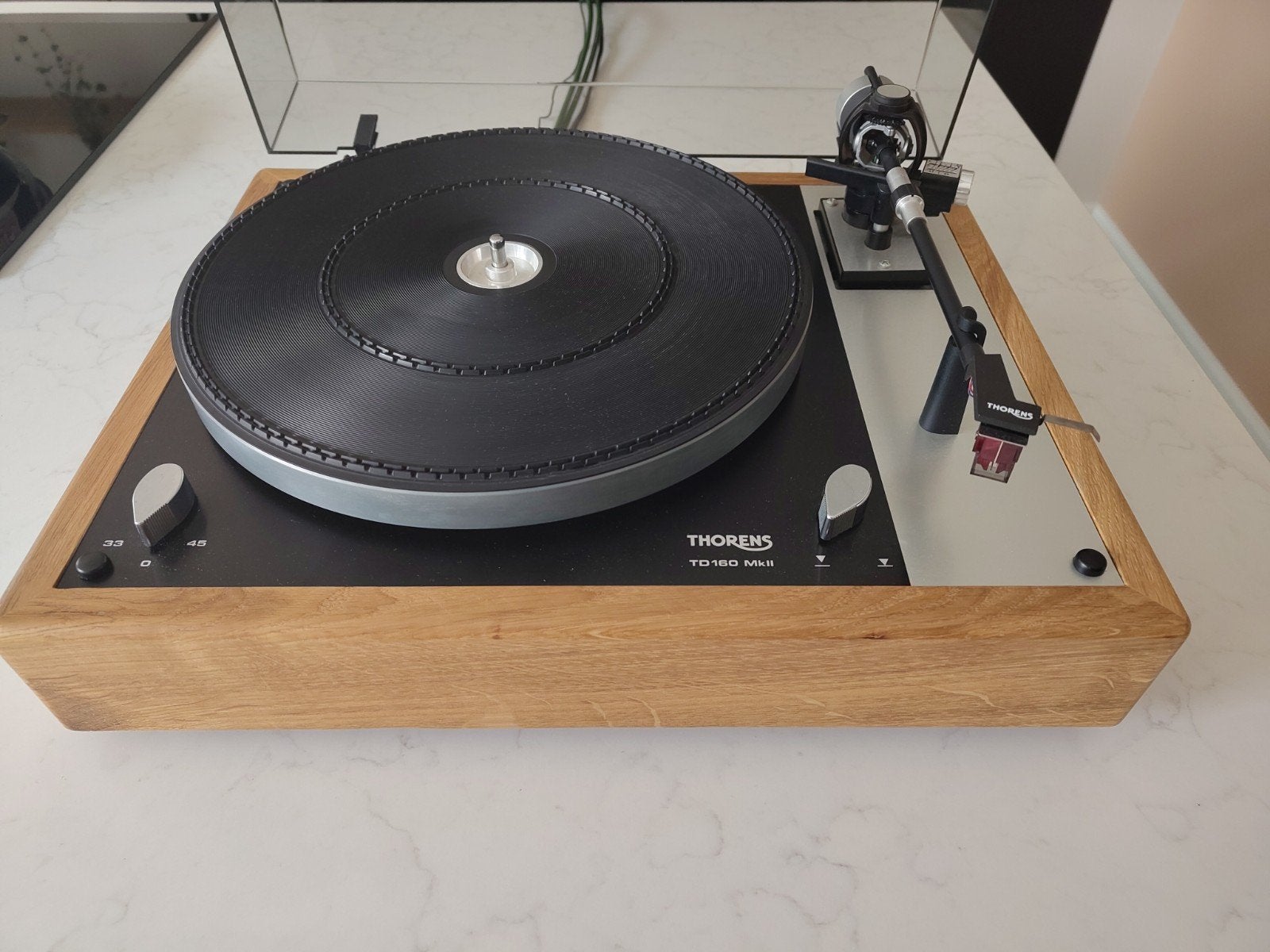 Thorens TD160 MKII met Denon DL-110 in topstaat, Ophalen, Zo goed als nieuw, Platenspeler, Thorens