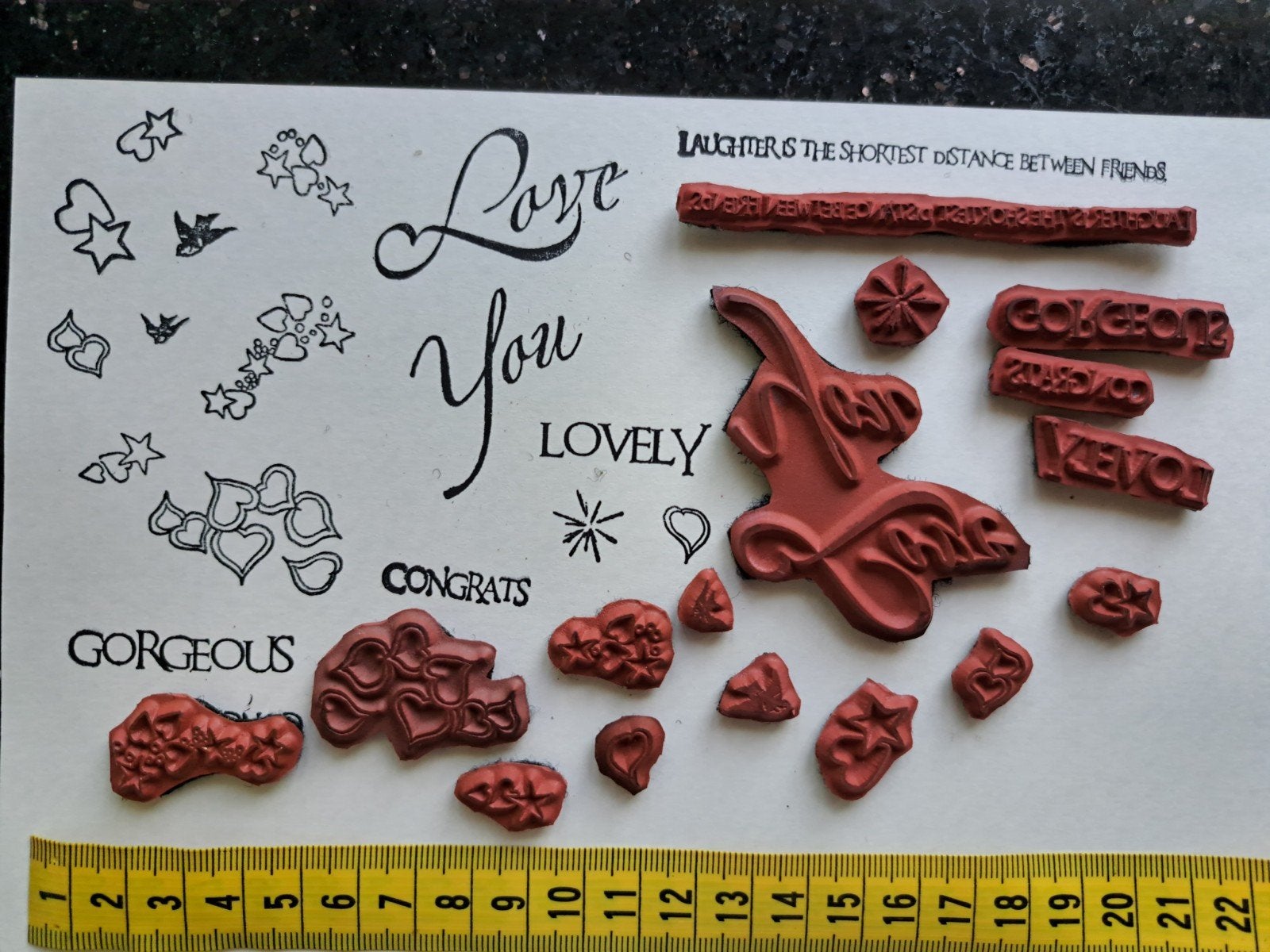 SETJE RUBBER STEMPELS HARTJES LIEFDE JOURNALING KAARTEN MAAK, Ophalen of Verzenden, Zo goed als nieuw, Overige typen