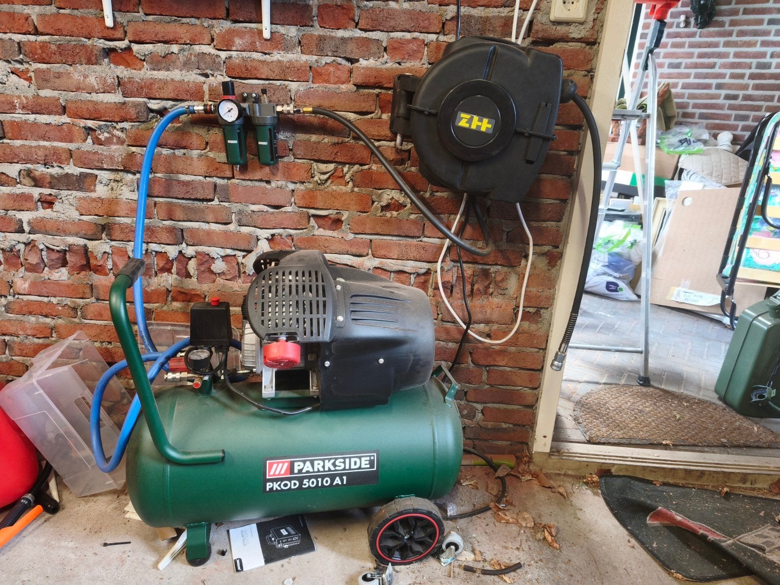 Parkside PKOD 5010 A1 Compressor - Zo goed als nieuw, Ophalen, 10 bar of meer, Zo goed als nieuw, 25 tot 100 liter