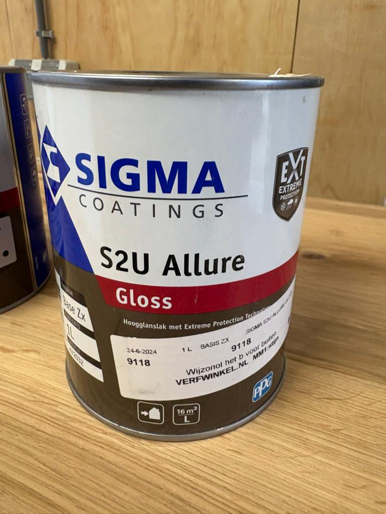 2 blikken Sigma S2U Allure Gloss 1L -, Ophalen, Nieuw, Lak, Grijs
