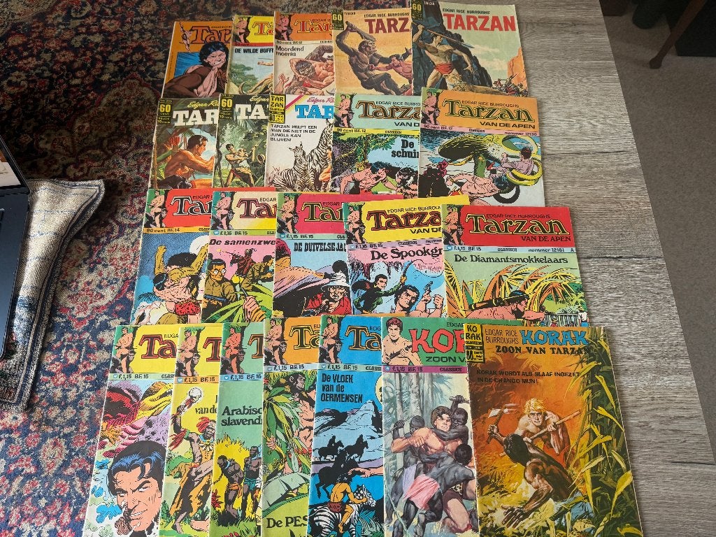 22 Oude Tarzan stripboeken, Meerdere stripboeken, Ophalen of Verzenden, Zo goed als nieuw