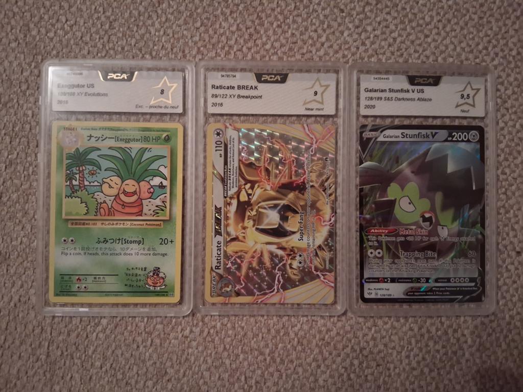 3 PCA Graded Pokémon Kaarten, Verzenden, Zo goed als nieuw, Meerdere kaarten