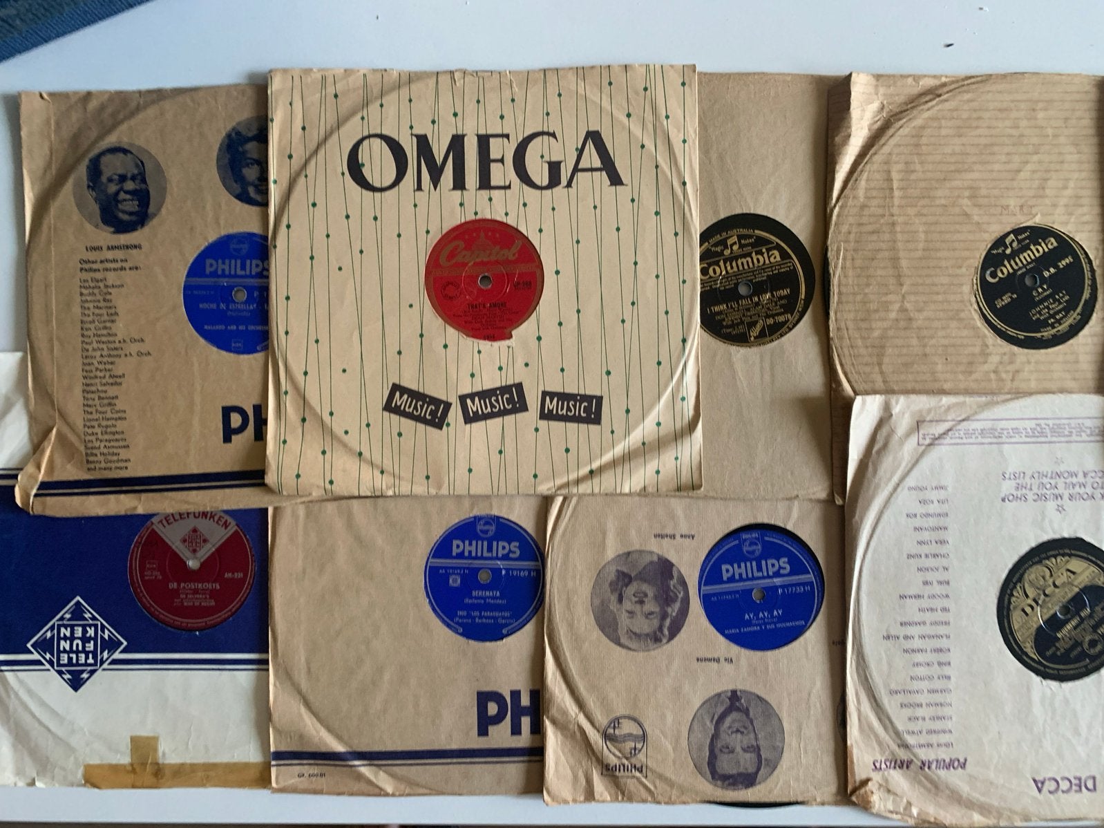 Collectie 78 toeren platen, diverse genres en artiesten, Cd's en Dvd's, Vinyl Singles, Gebruikt, 10 inch, Verzenden, Overige typen