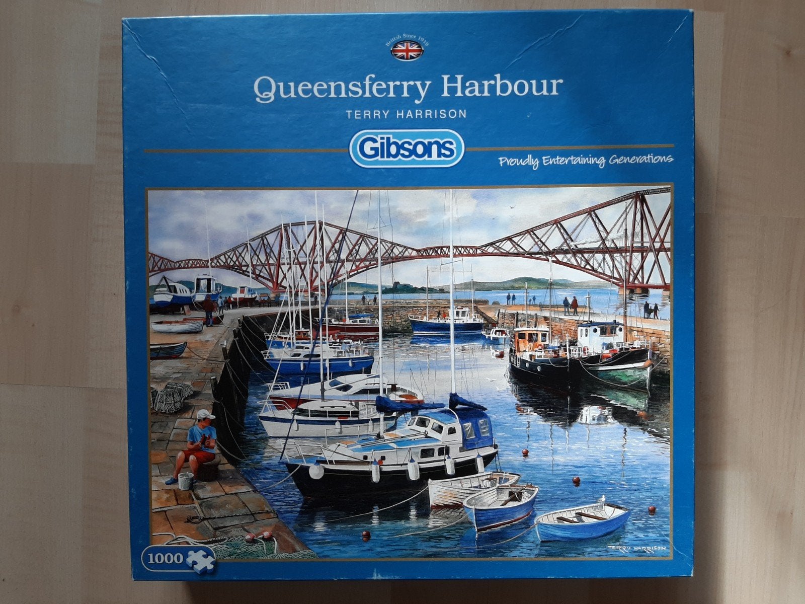 Gibsons Queensferry Harbour Legpuzzel 1000 stukjes, Ophalen of Verzenden, 500 t/m 1500 stukjes, Zo goed als nieuw, Legpuzzel