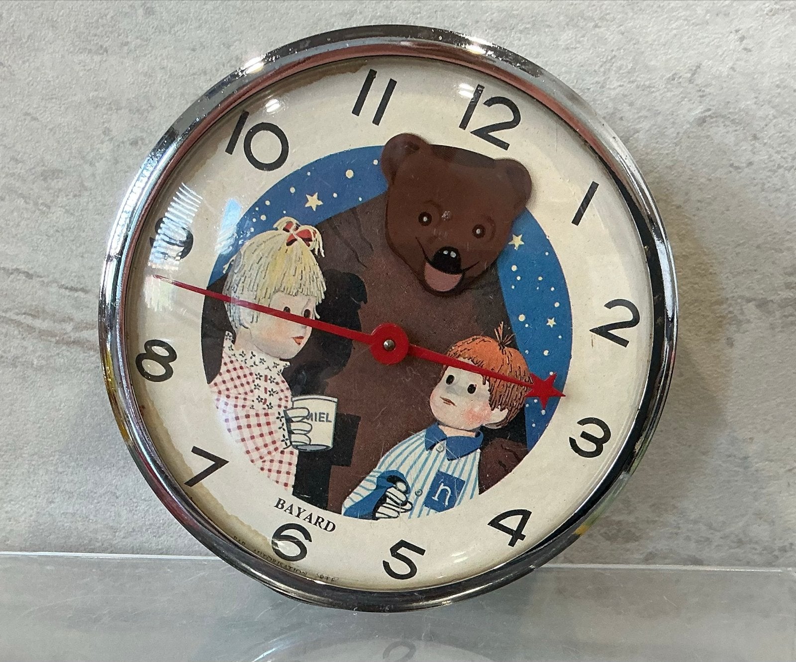 Vintage Bayard Kinderwekker met Beer en Kinderen, Antiek en Kunst, Verzenden