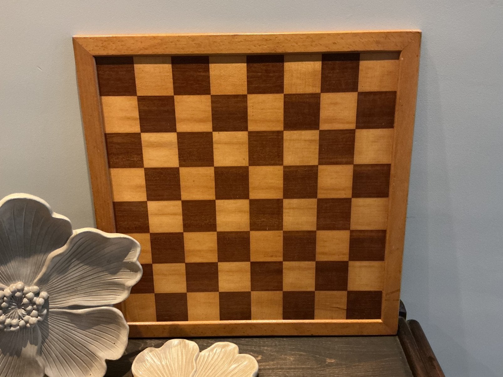 Vintage houten schaakbord / dambord, Hobby en Vrije tijd, Een of twee spelers, Ophalen of Verzenden, Zo goed als nieuw