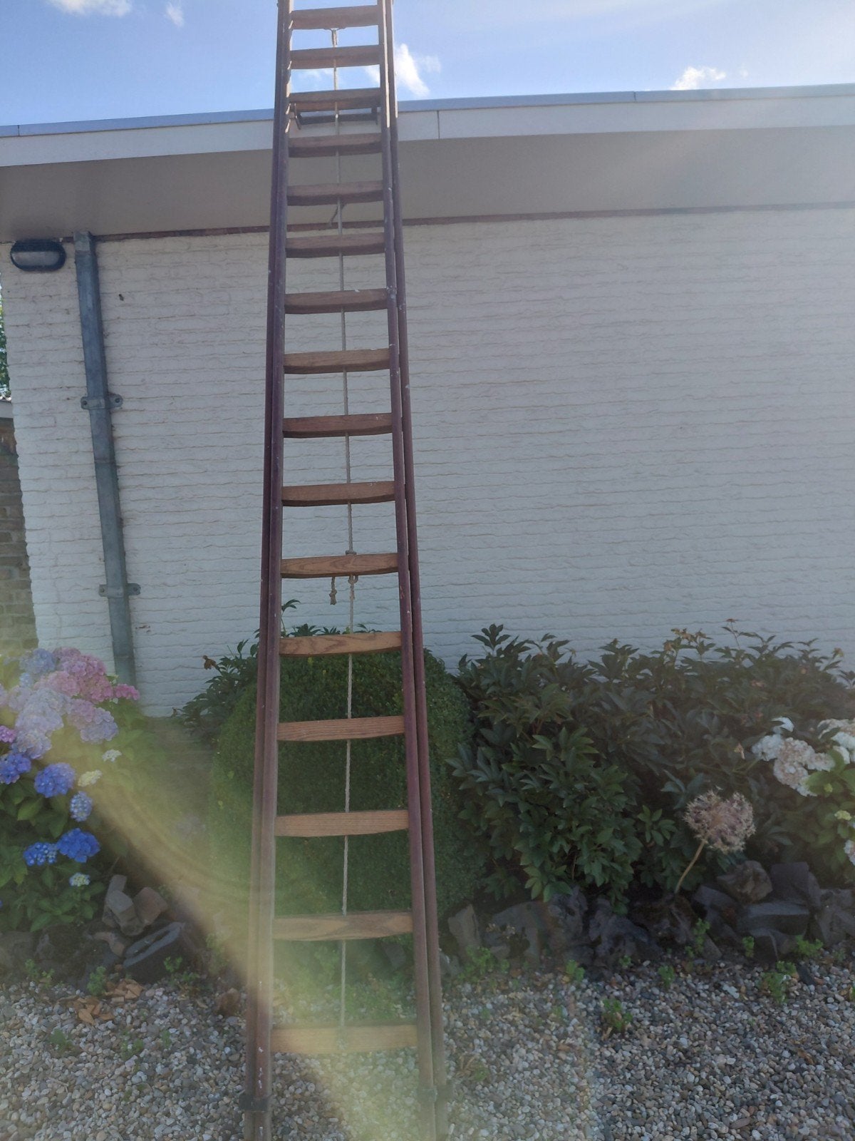 Houten ladder  lengte 2x 4,30, Ophalen