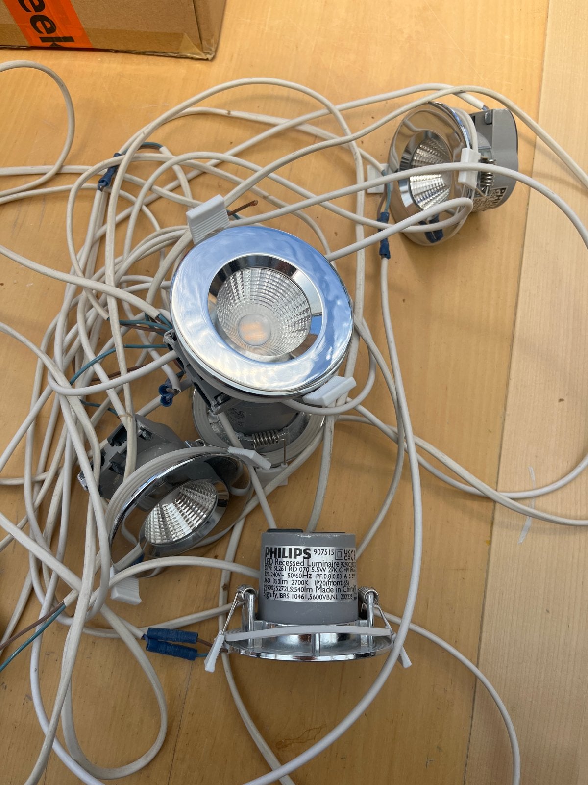 5x Philips LED Inbouwspots - Zo goed als nieuw, Huis en Inrichting, Ophalen of Verzenden, Zo goed als nieuw, Plafondspot of Wandspot