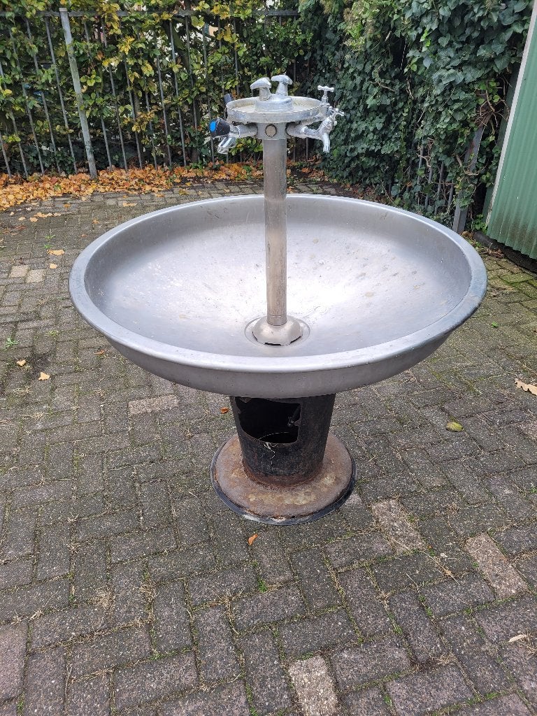 Wasbak rond Vintage/Industrial, Ophalen, Gebruikt, Rvs, Wastafel