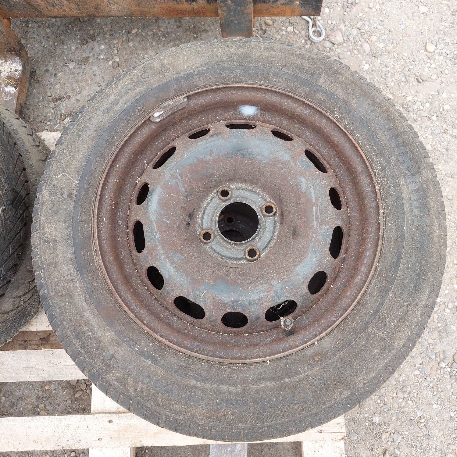 Stalen velgen met banden 195/65R15, Ophalen, Gebruikt