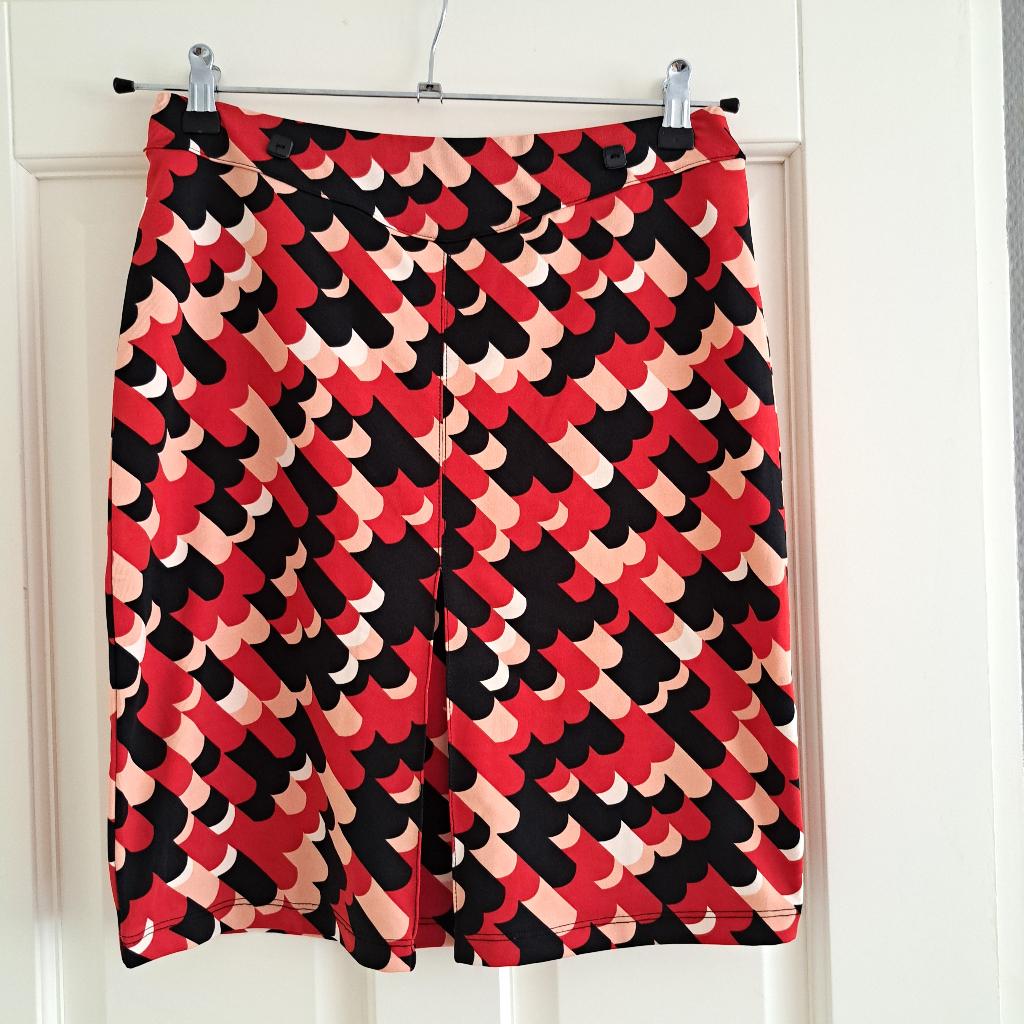 King Louie rok retro print rood zwart roze maat S art 49049, ., Ophalen of Verzenden, Zo goed als nieuw, King Louie