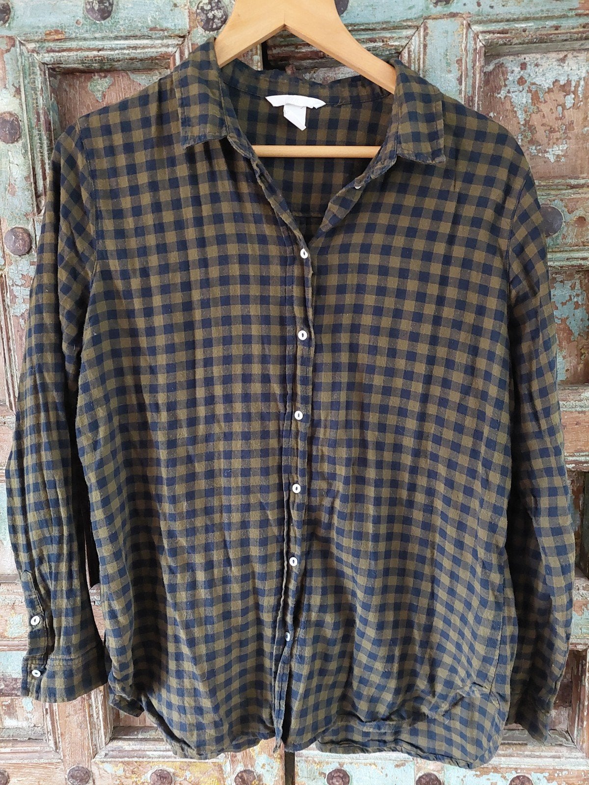 H&M Geruite Blouse - Zgan mt 42 H&M, H&M, Meerkleurig, Maat 42/44 (L), Ophalen of Verzenden