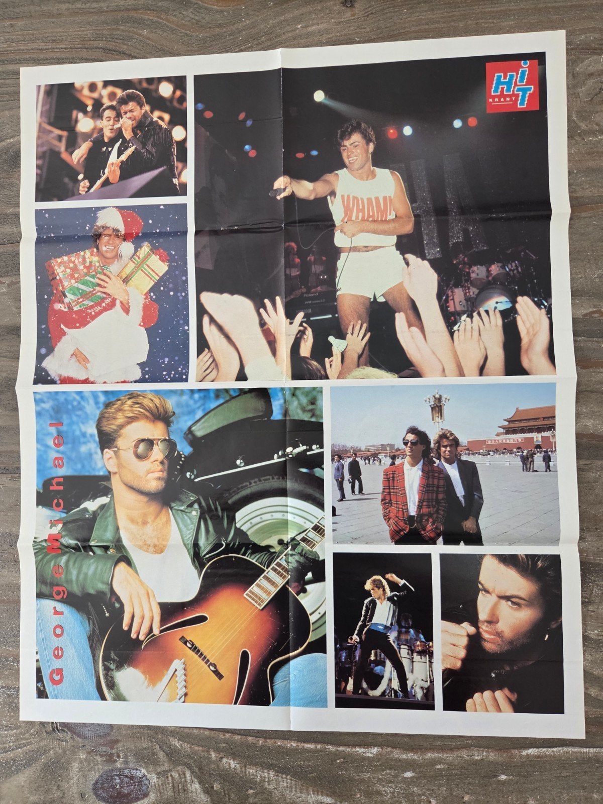 Vintage George Michael / Wham! Poster, Verzamelen, Posters, Zo goed als nieuw, Muziek, A1 t/m A3, Ophalen of Verzenden