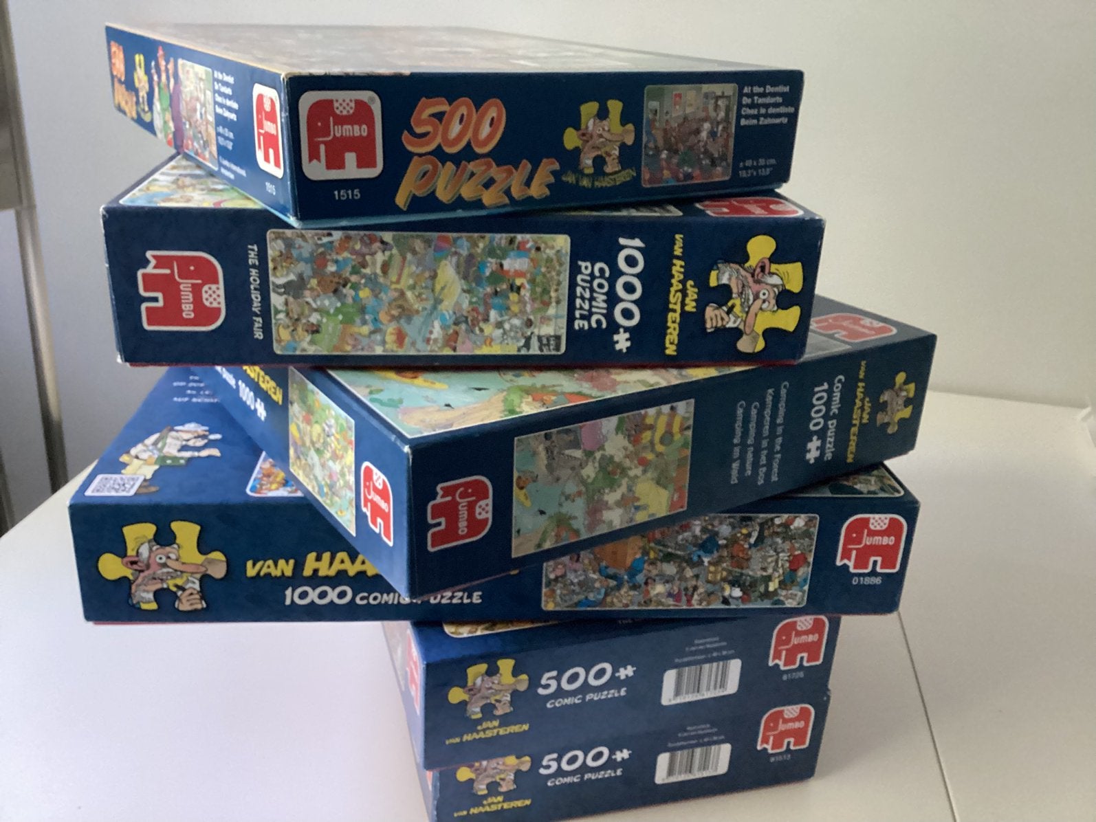 3x500 en 3x1000st jan van haasteren puzzels, Ophalen, 500 t/m 1500 stukjes, Gebruikt, Legpuzzel
